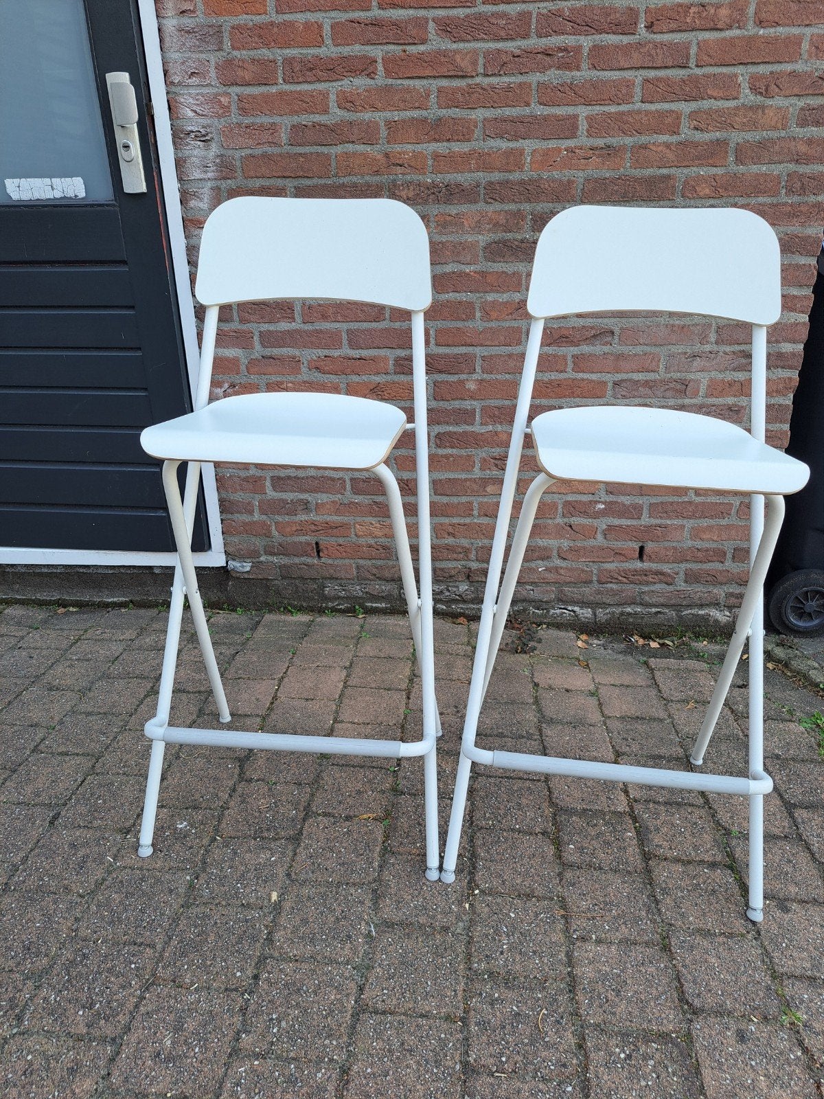 2x IKEA Franklin inklapbare barkrukken, zithoogte 74 cm, Huis en Inrichting, 2 krukken, Ophalen, Zo goed als nieuw, 60 tot 90 cm