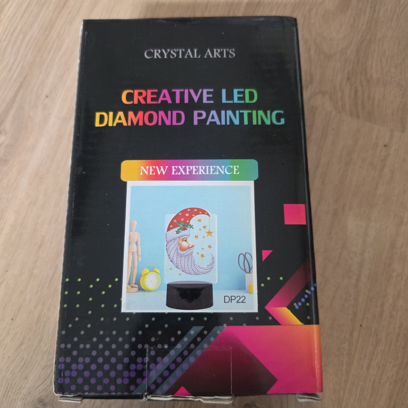 Diamond Painting Kerst LED Lamp - Kerstman op Maan, Verzenden, Nieuw, Meerkleurig, Kunststof