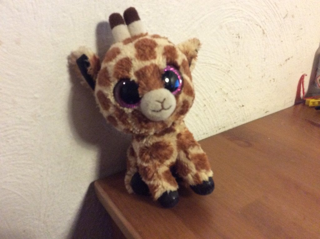 TY knuffel Beanie Boo "Safari" Giraffe. 15 cm. nette staat., Ophalen of Verzenden, Gebruikt, Giraf, Ty