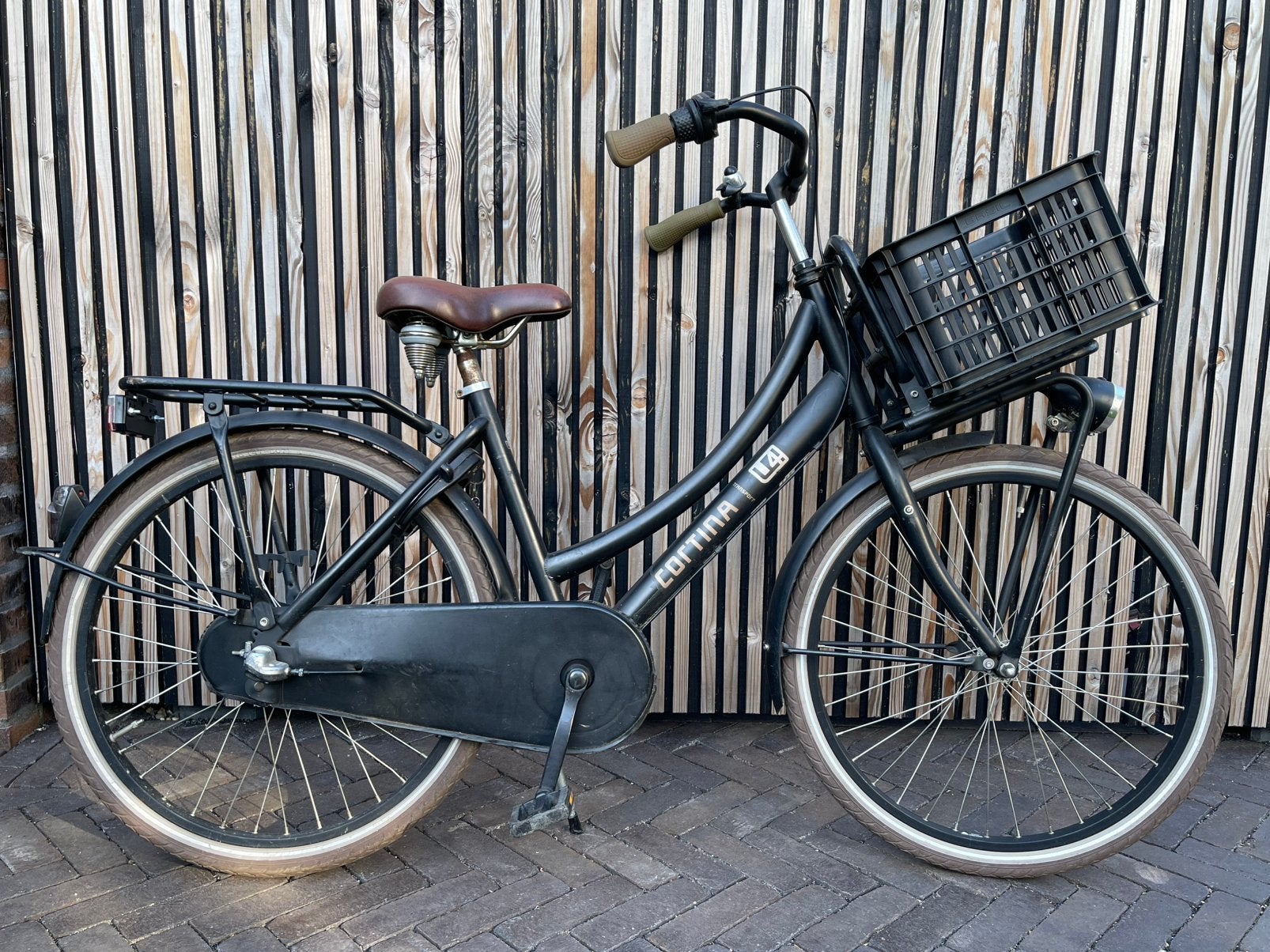 Transportfiets Cortina U4 - Zwart - 3 versnellingen 24 inch, Ophalen, Terugtraprem, Versnellingen, Gebruikt