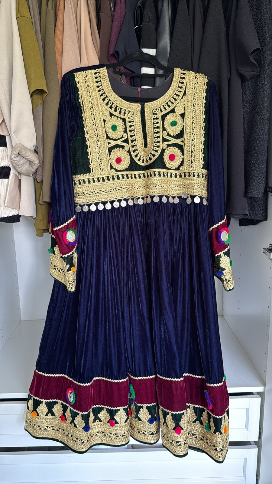 Prachtige Afghaanse jurk - Nieuw, Maat 38/40 (M), Blauw, Nieuw, Ophalen of Verzenden