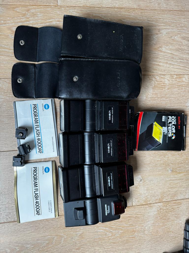 Minolta Program Flash 4000AF flitsers (set van 5), Ophalen of Verzenden, Gebruikt, Overige merken