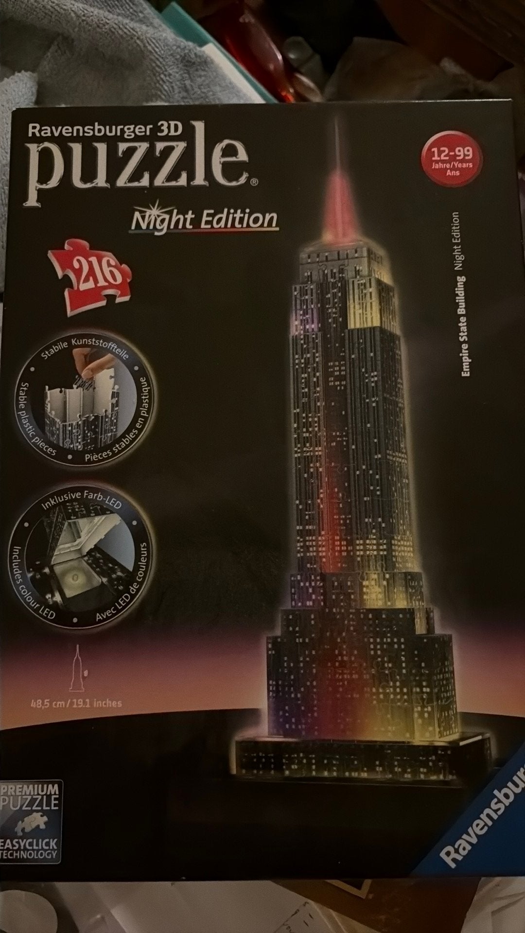 Ravensburger 3D night edition, Ophalen, Minder dan 500 stukjes, Zo goed als nieuw, Rubik's of 3D-puzzel
