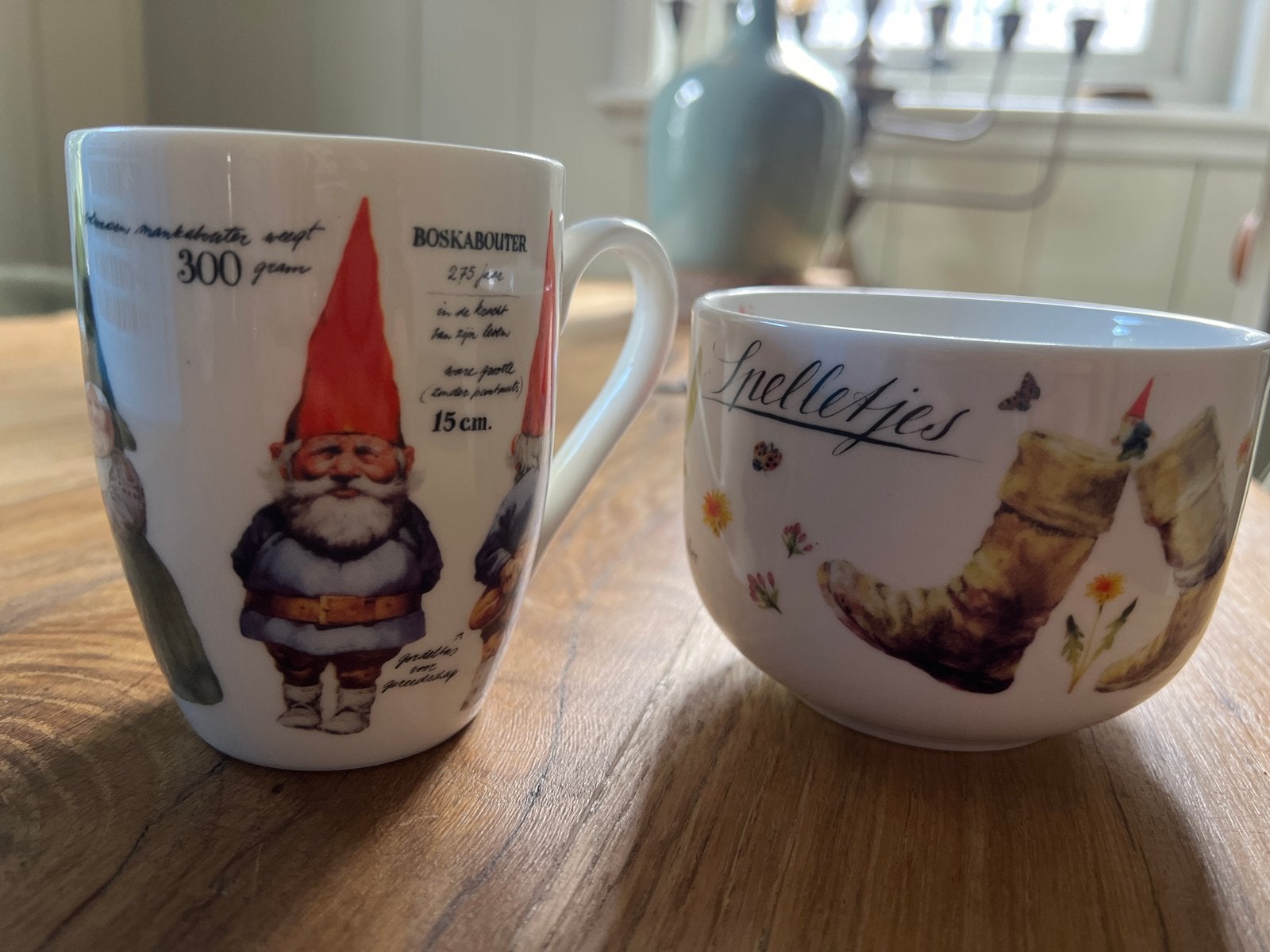 Mok en kom Rien Poortvliet “David de kabouter”, Huis en Inrichting, Overige typen, Ophalen of Verzenden, Zo goed als nieuw, Steen/keramiek