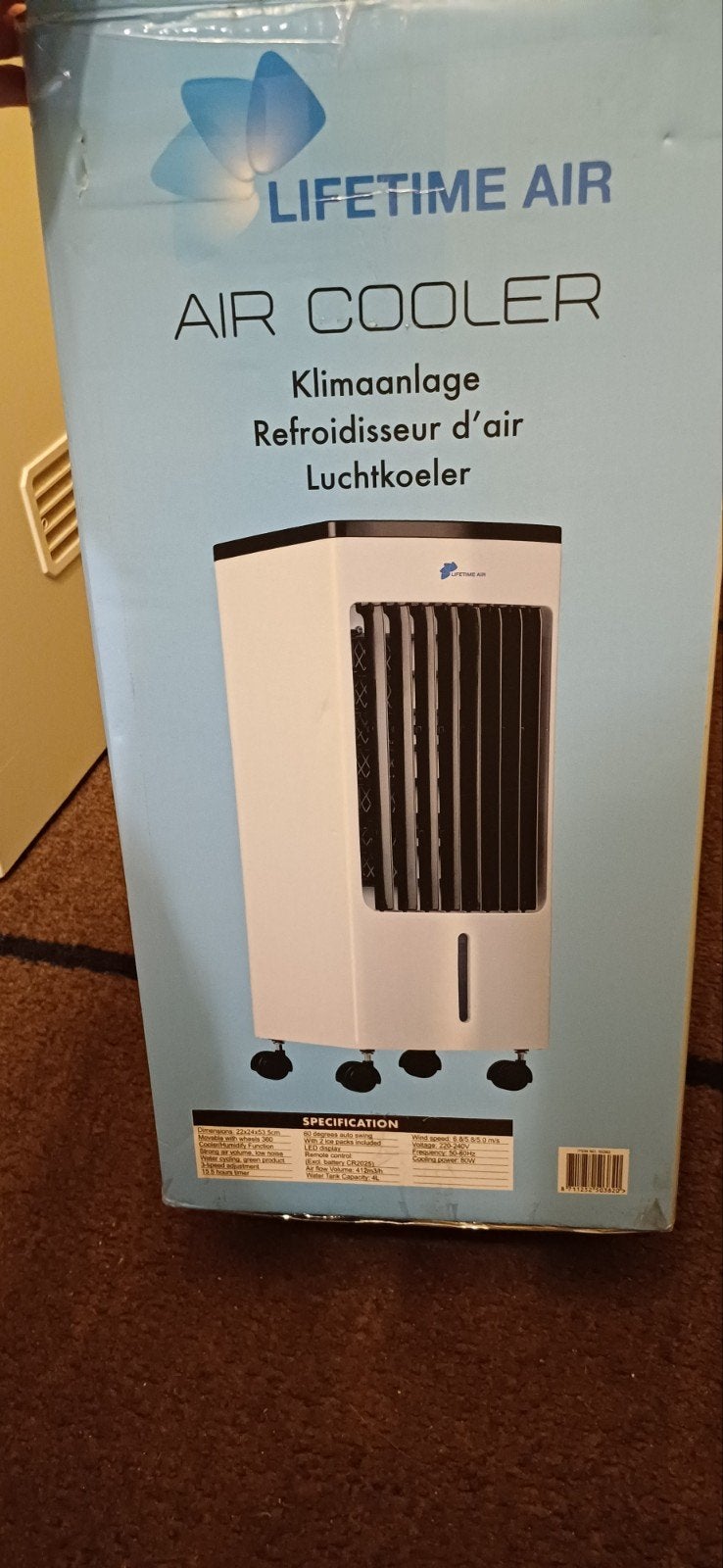 Lifetime Air Cooler - Zo goed als nieuw, Timer, Minder dan 60 m³, 3 snelheden of meer, Ophalen of Verzenden