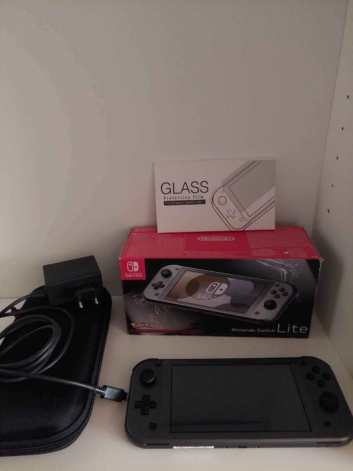 Nintendo Switch Lite Dialga & Palkia Edition met hoes, Ophalen of Verzenden, Grijs, Zo goed als nieuw, Met beschermhoes of tas