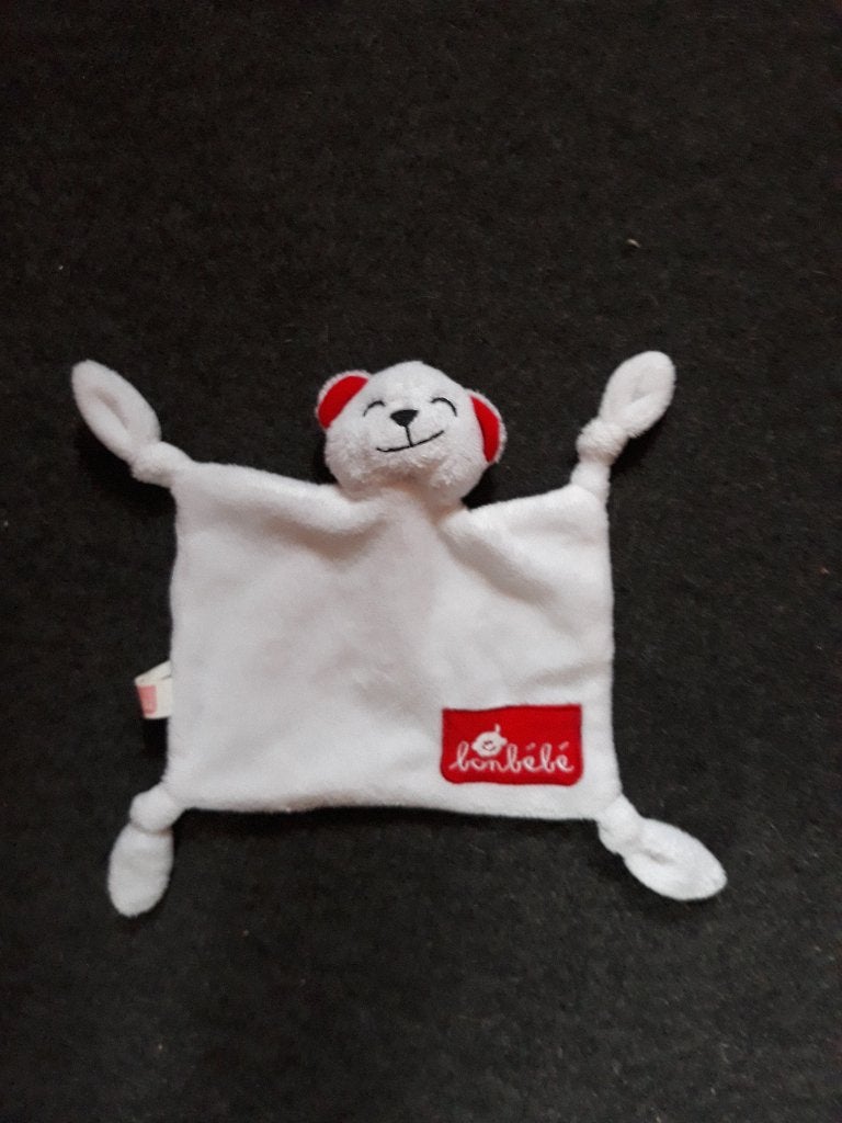 bonbebe konijn muis of beer rood wit nieuw velours 4 knopen, Kinderen en Baby's, Speelgoed | Knuffels en Pluche, Beer, Nieuw, Ophalen of Verzenden