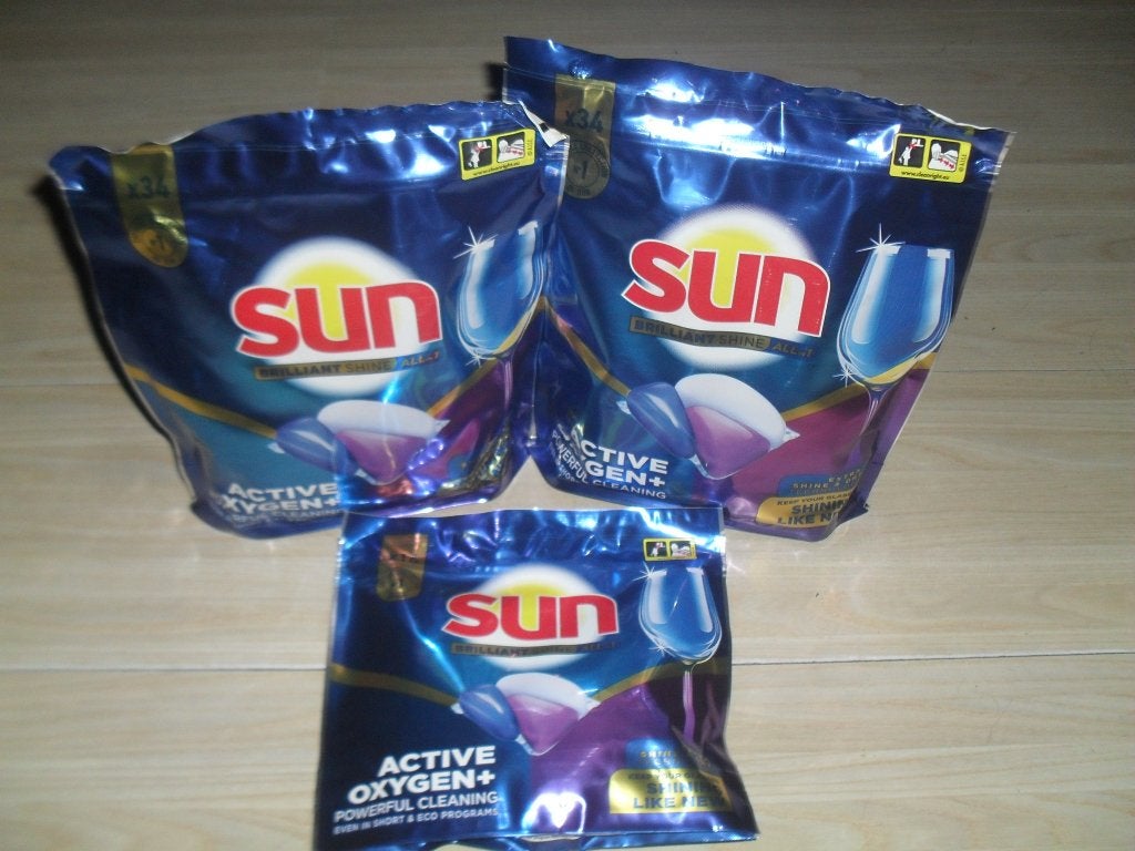 Sun vaatwas 2 zakken van 34 stuks en 1 zak van 16 stuks, Ophalen