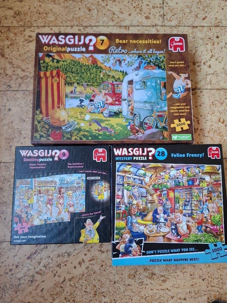 Puzzel Wasgij 3x, Ophalen, 500 t/m 1500 stukjes, Zo goed als nieuw, Legpuzzel