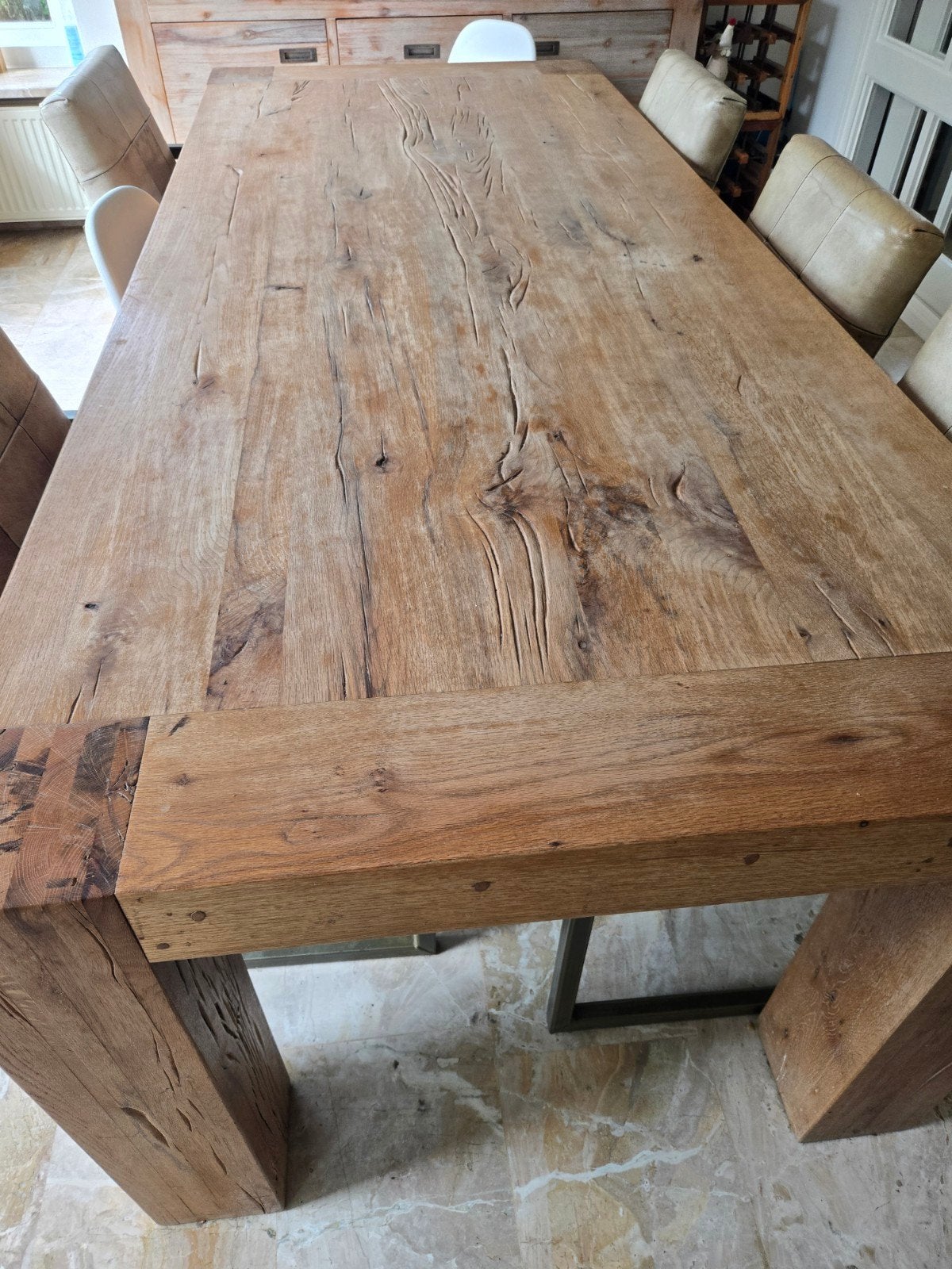 mooie eettafel massief hout goossens, Ophalen, Rechthoekig, 200 cm of meer, 50 tot 100 cm