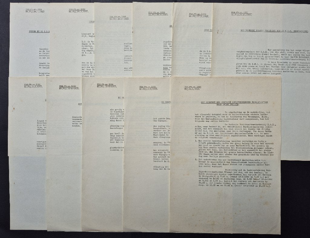 5 KLM persberichten uit 1940, nr. 1355 t/m 1366, Ophalen of Verzenden, Gebruikt, Boek of Tijdschrift