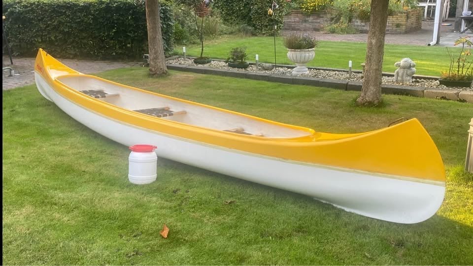 3-persoons Canadese kano inclusief accessoires | € 550,-, Watersport en Boten, Ophalen, Gebruikt, Canadese kano of Open kano, Met peddels