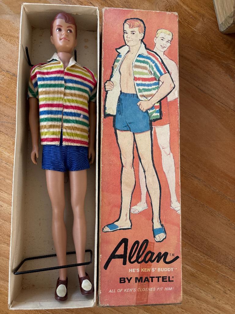 Barbie Mattel Allan Vintage pop in verpakking doos, Ophalen of Verzenden, Zo goed als nieuw, Pop