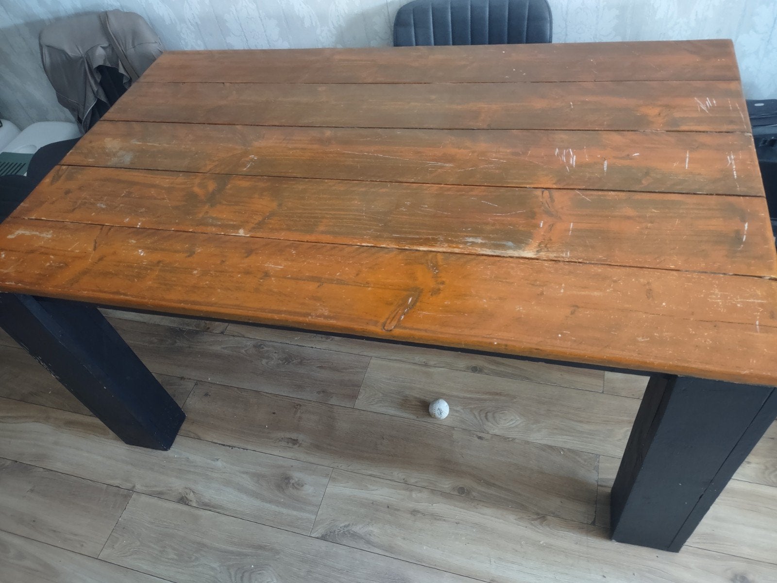 Gratis af te halen: laatste dag. Robuuste steigerhouten tafe, Ophalen, Gebruikt, Rechthoekig, Hout
