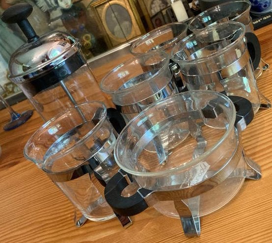 Bodum French Press en glazen set, Zilver, Bodum, Ophalen of Verzenden, Zo goed als nieuw