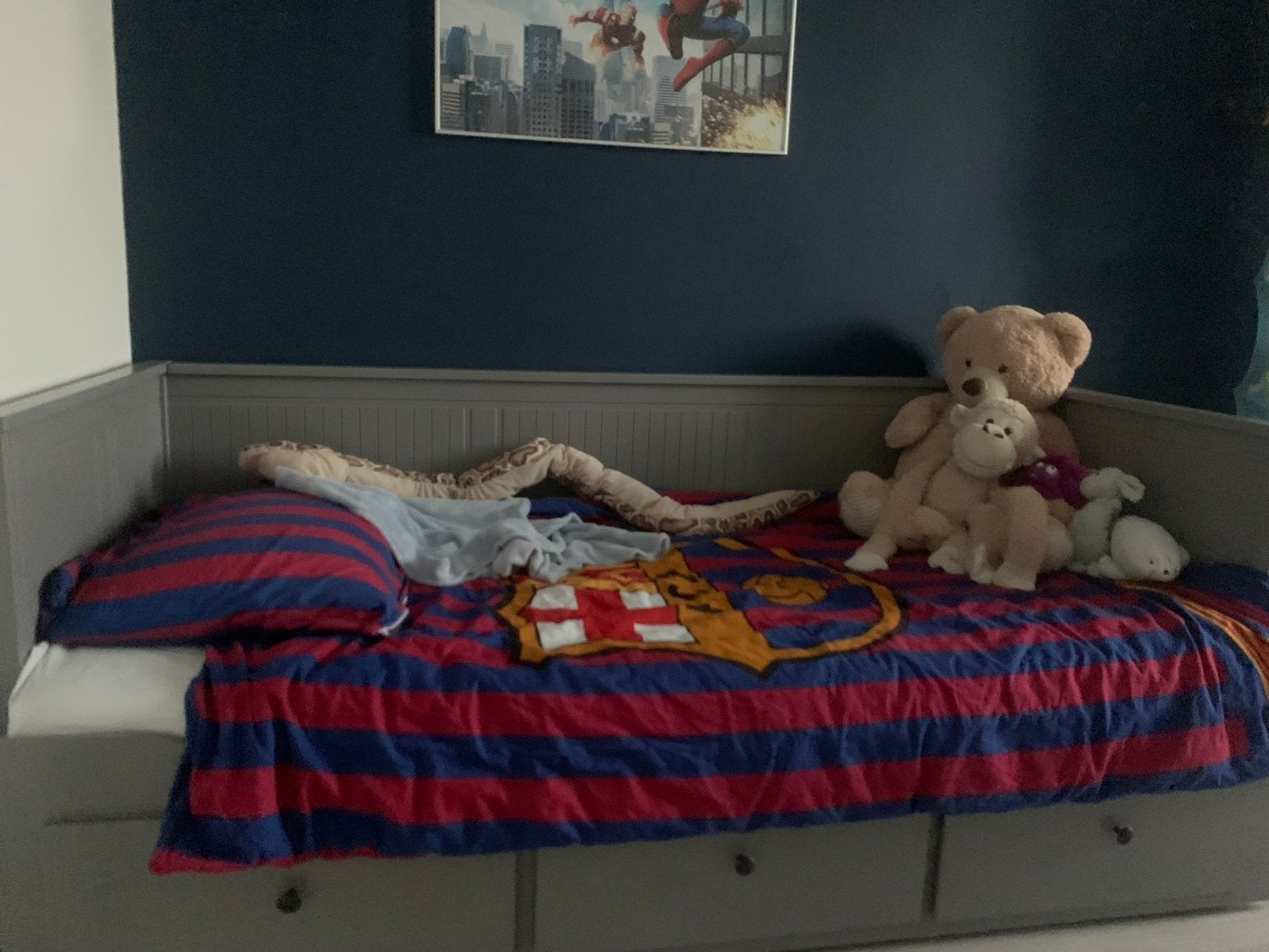 IKEA Hemnes bedbank grijs, Huis en Inrichting, Ophalen, Gebruikt, Tweepersoons, 80 cm