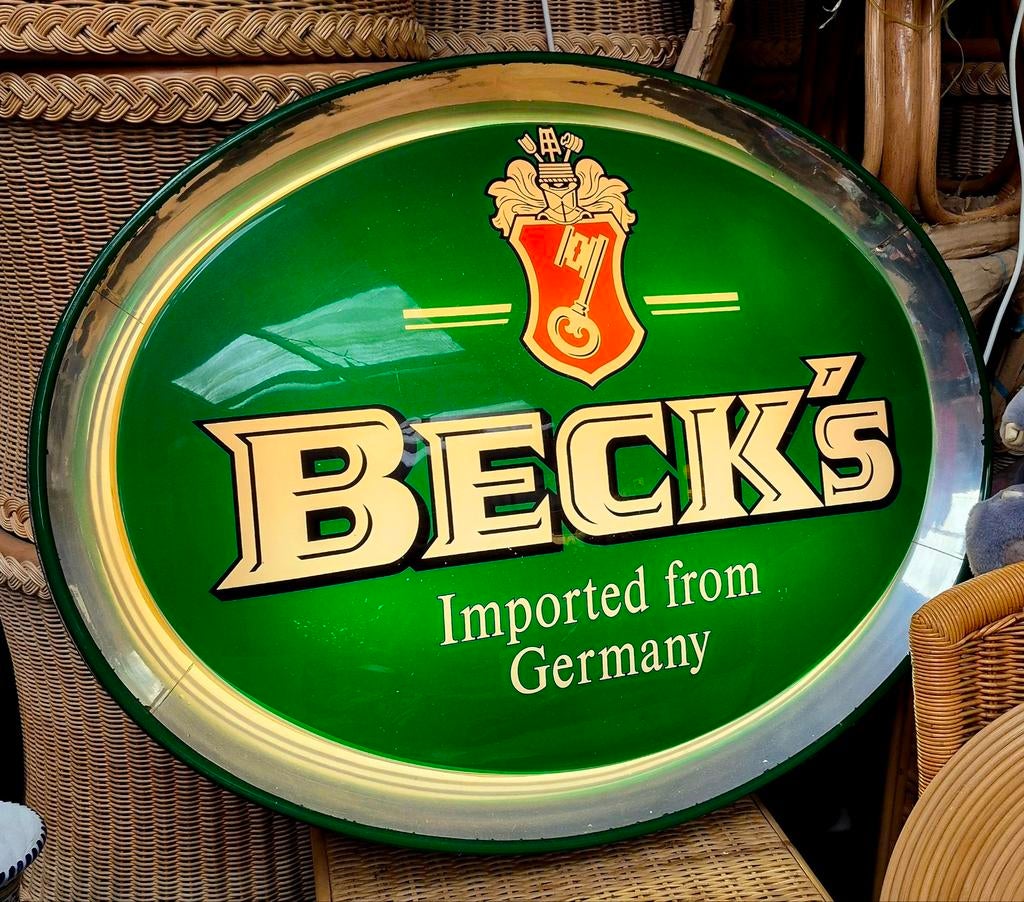 Prachtige lichtreclame, lichtbak Beck's bier, Ophalen, Zo goed als nieuw, Lichtbak of (neon) lamp