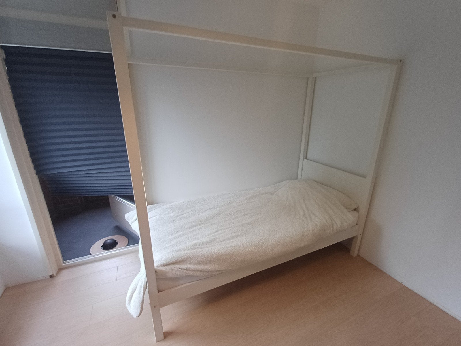 Eenpersoons hemelbed wit, Ophalen, Gebruikt, 90 cm, Eenpersoons