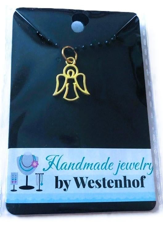 Hanger goud engeltje stainless steel goldplated, Verzenden, Nieuw, Goud, Overige materialen