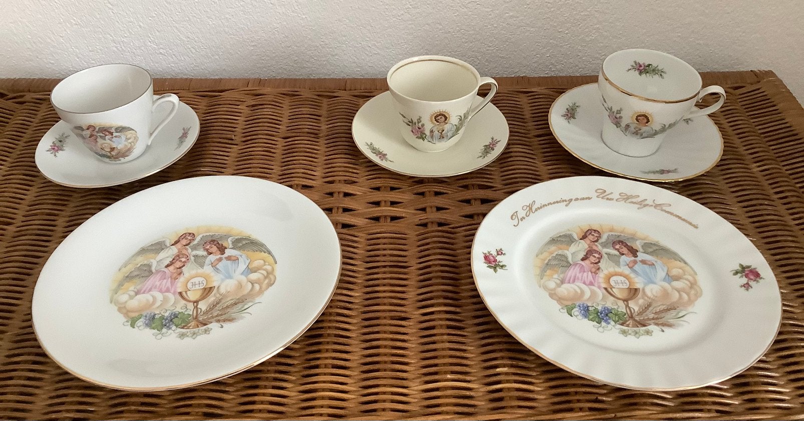 Communie ontbijt servies, Ophalen of Verzenden, Zo goed als nieuw, Porselein, Compleet servies