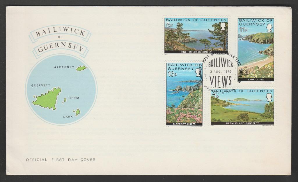 Guernsey - FDC Michelnr 137-140 - landschappen, Verzenden, Postfris