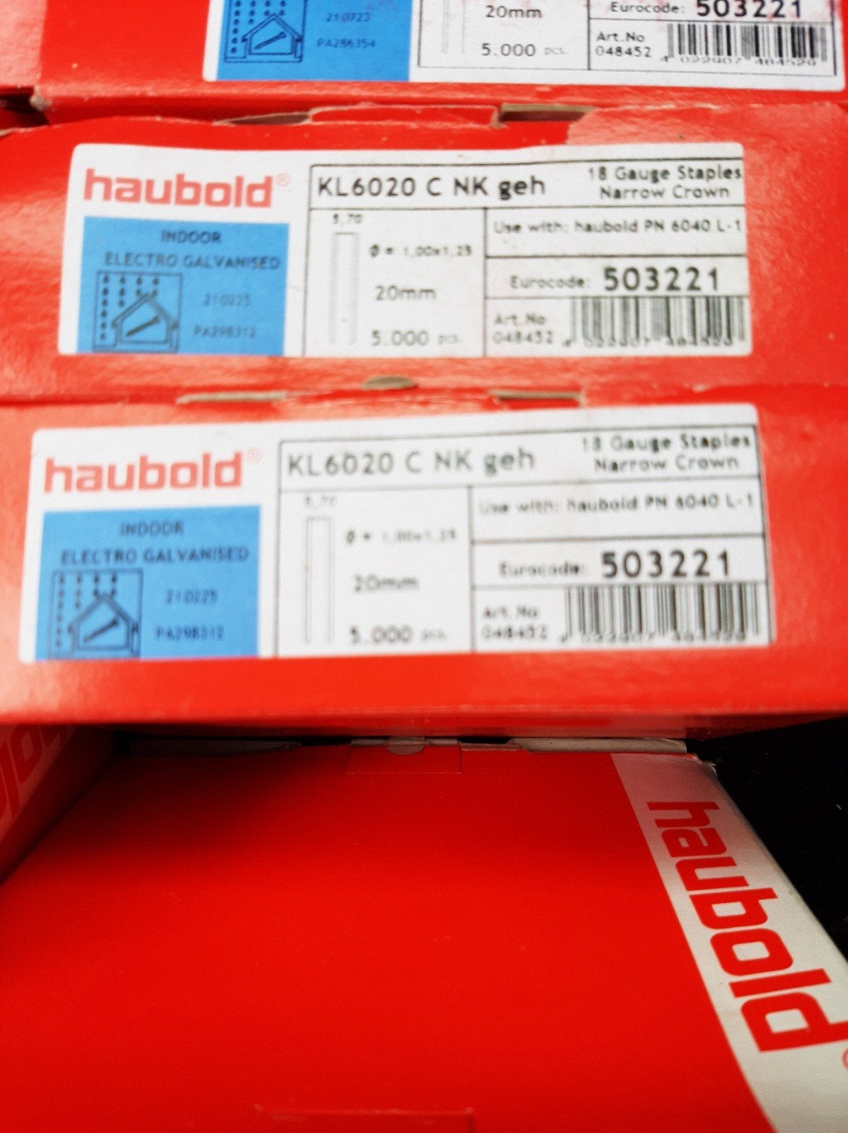 Haubold KL6020 C NK geh nieten - 5000 stuks per doos, Ophalen, Nieuw, Minder dan 50 mm, Overige typen