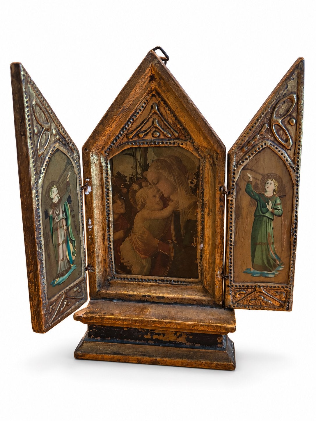 Antiek Florentijns Madonna religieus drieluik, Antiek en Kunst, Verzenden