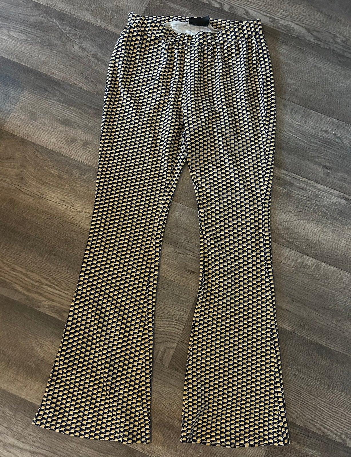 Colourful Rebel flared pants geel/blauw, maat XL, Meerkleurig, Maat 46/48 (XL) of groter, Ophalen of Verzenden, Zo goed als nieuw