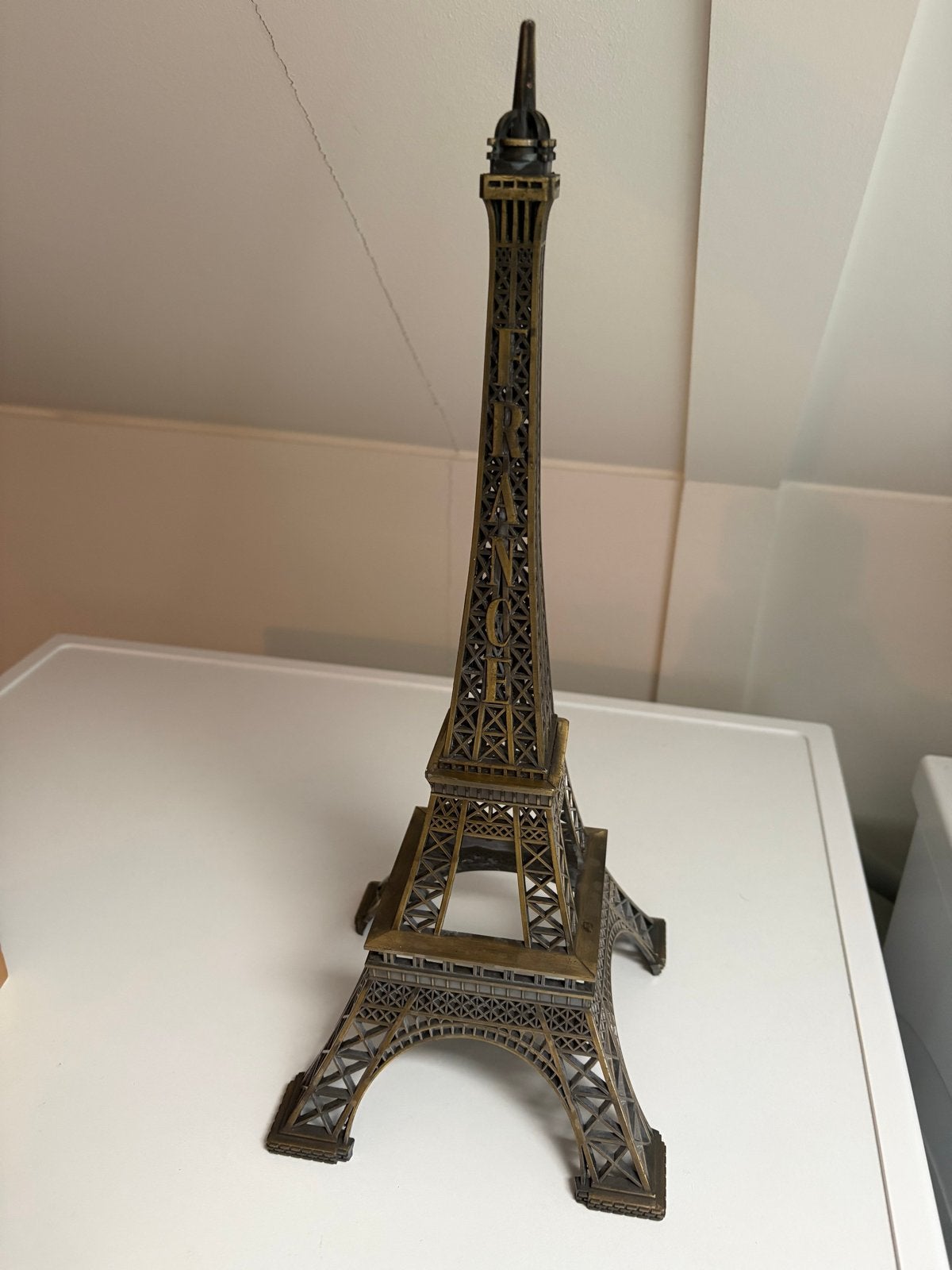 Eiffeltoren Decoratie - Metalen Miniatuur Parijs, Huis en Inrichting, Gebruikt, Ophalen of Verzenden, Klassiek, Metaal