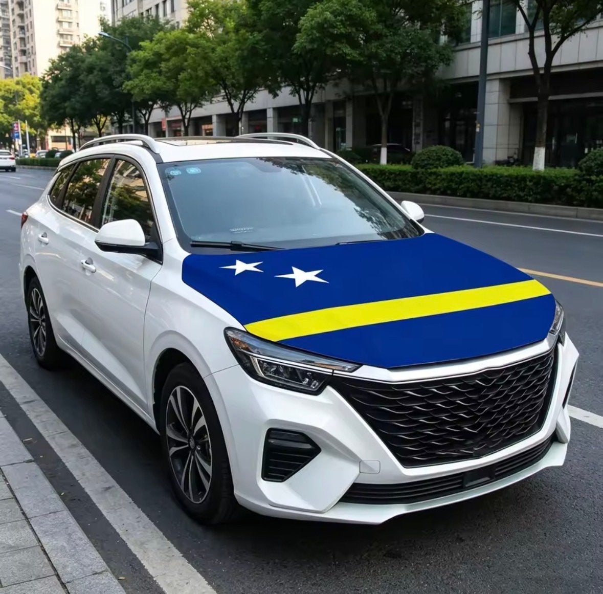 Motorkaphoes Curaçaose vlag nieuw!, Ophalen of Verzenden