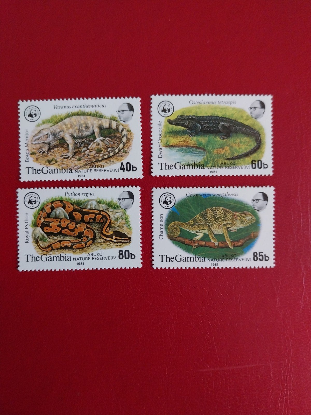 wwf Gambia 430-433 reptielen 1981 postfris mi 140 eu, Ophalen of Verzenden, Dier of Natuur