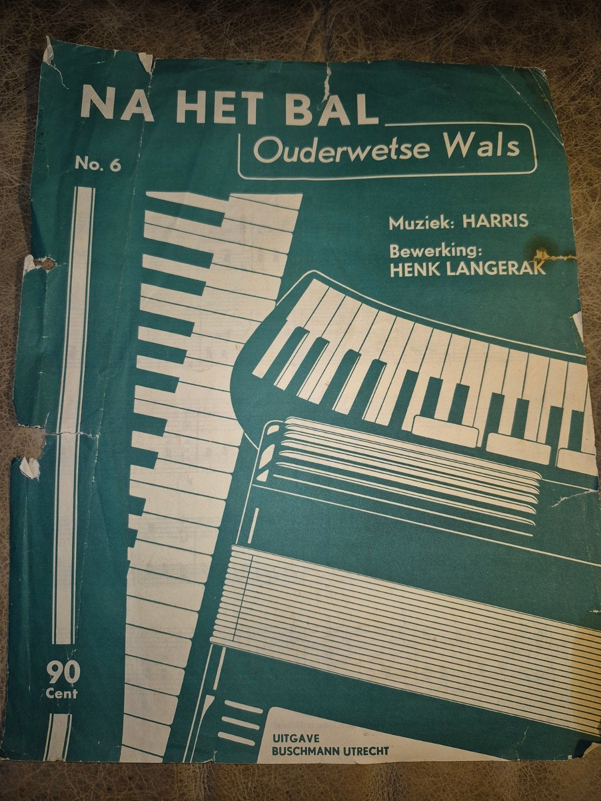Oude bladmuziek: Na het Bal - Ouderwetse Wals (No. 6), Gebruikt, Ophalen of Verzenden, Thema, Accordeon