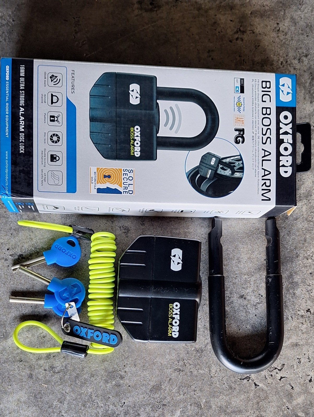 Oxford big boss schijfrem slot, Motoren, Accessoires | Sloten, Ophalen of Verzenden, Gebruikt