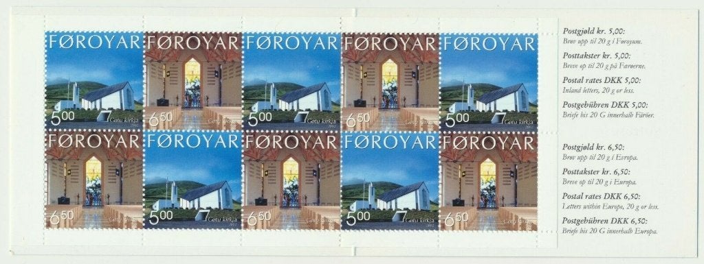 FAROER 2002 Gota Kerk Postzegelboekje, Michel: MH-20, Postfr, Verzenden, Denemarken, Postfris