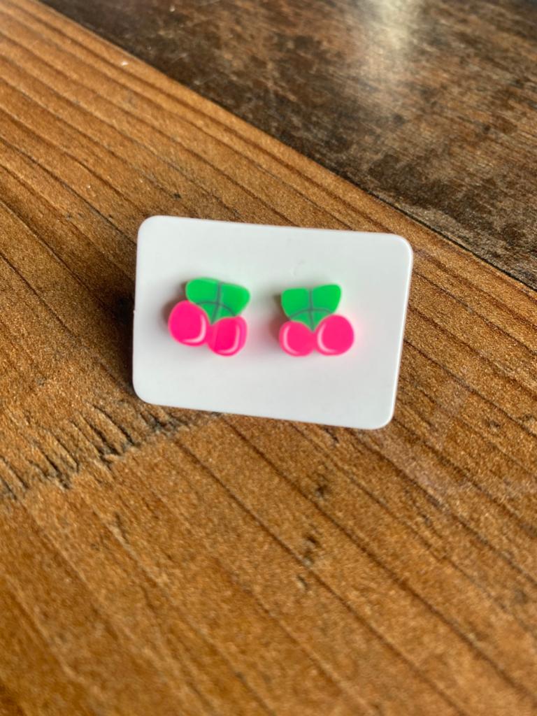 Leuke kersen oorbellen - Knopjes, Overige materialen, Nieuw, Ophalen of Verzenden, Roze