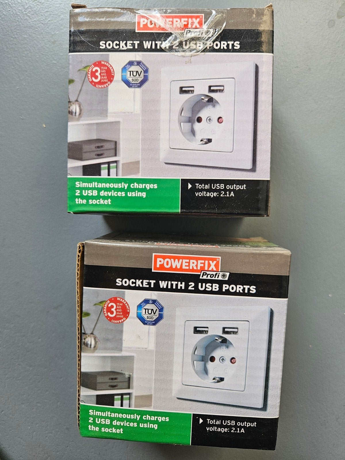 2x Powerfix stopcontact met 2 USB-poorten, nieuw, Ophalen of Verzenden, Nieuw, Overige merken, Stopcontact