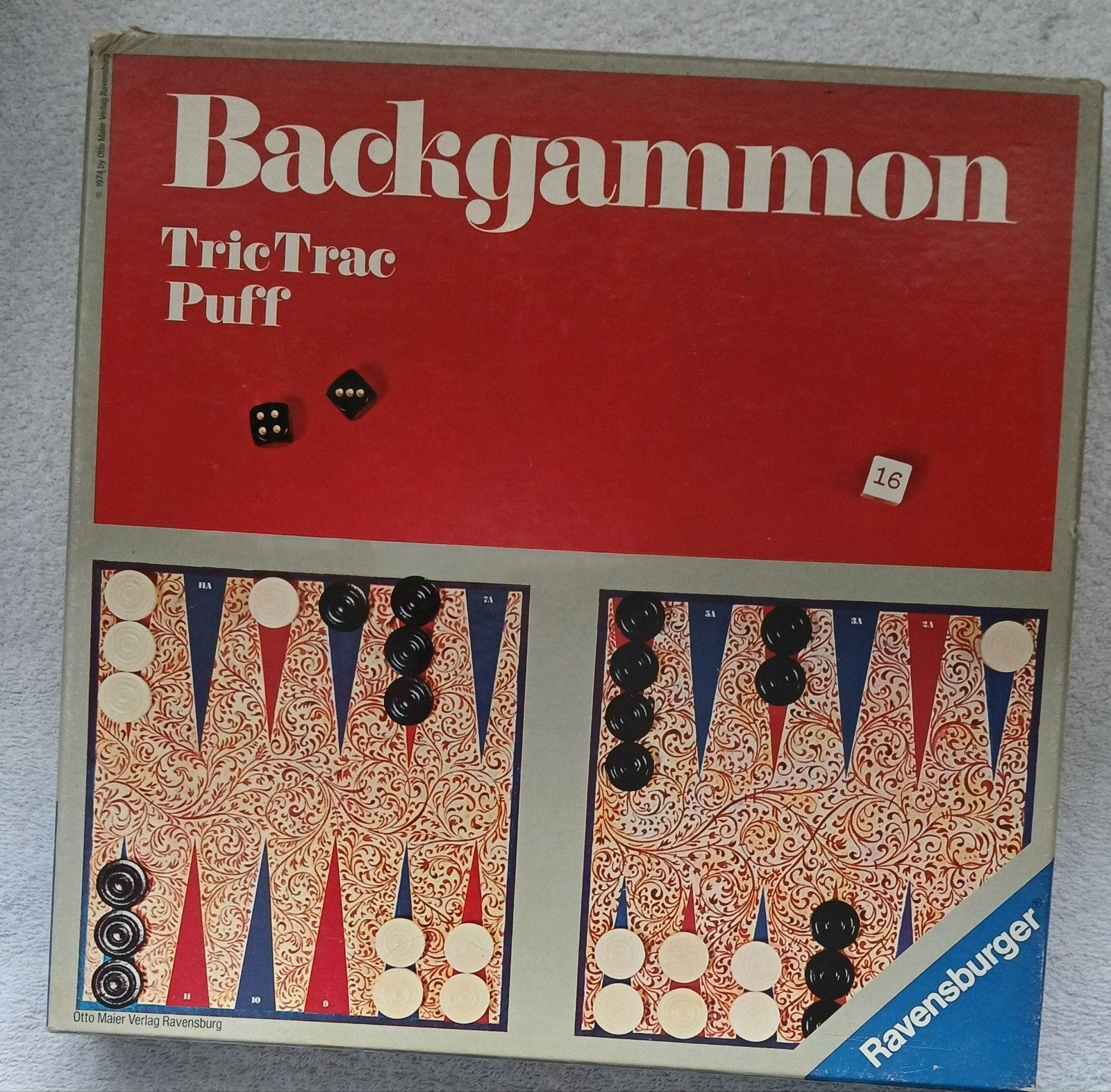 Backgammon Tric Trac Puff, Een of twee spelers, Ophalen of Verzenden, Zo goed als nieuw, Ravensburger