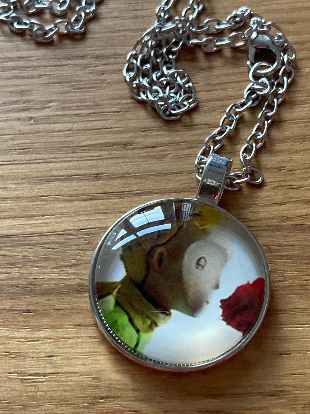 Ketting - De kleine prins - met roos, Sieraden, Tassen en Uiterlijk, Kettingen, Ophalen of Verzenden, Nieuw, Zilver, Overige materialen