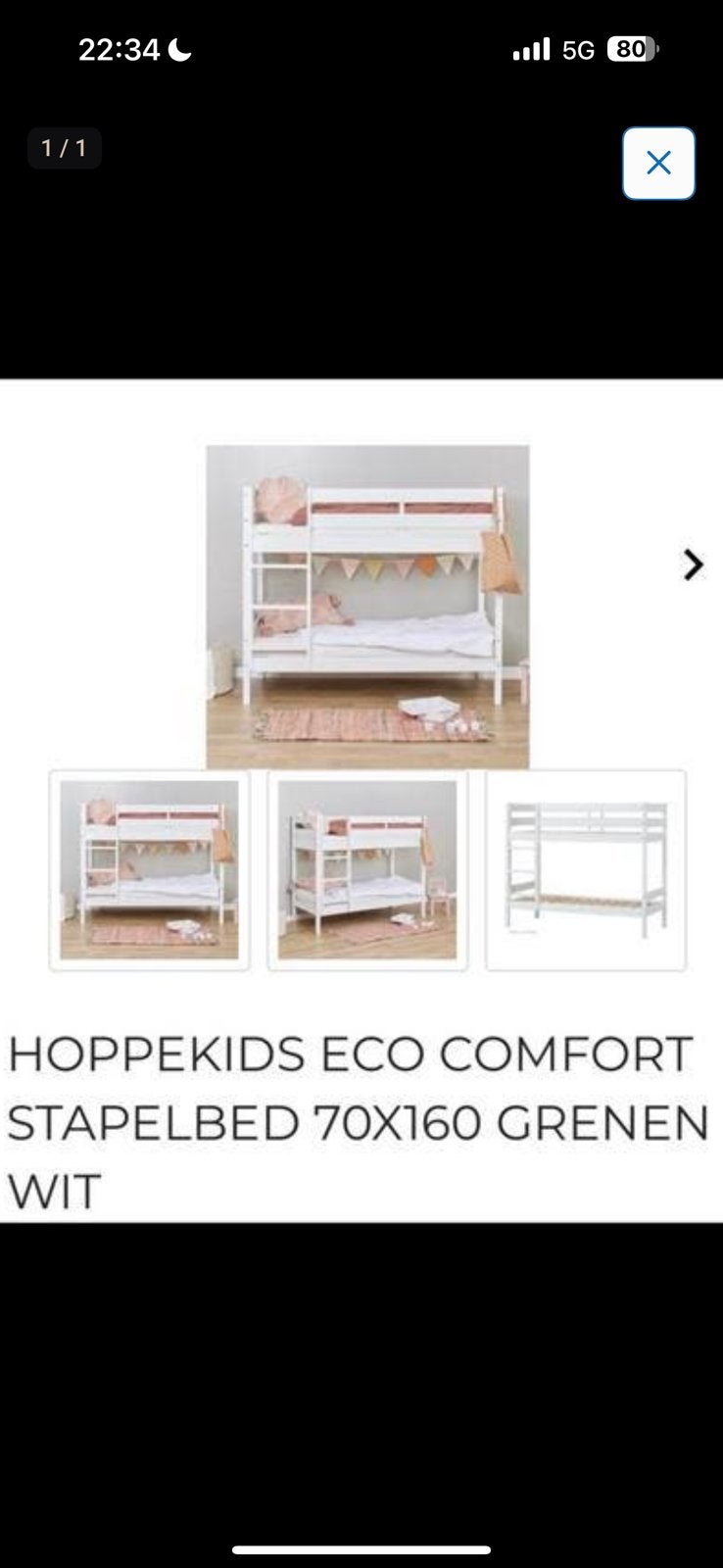 Hoppekids stapelbed, Ophalen, Gebruikt, Kooi, Minder dan 60 cm