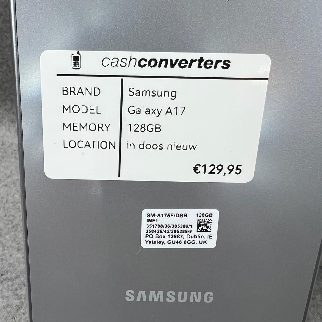 Samsung Galaxy A17 | 128GB | Nieuw in doos | 408320, Zwart, Touchscreen, Nieuw, Ophalen of Verzenden