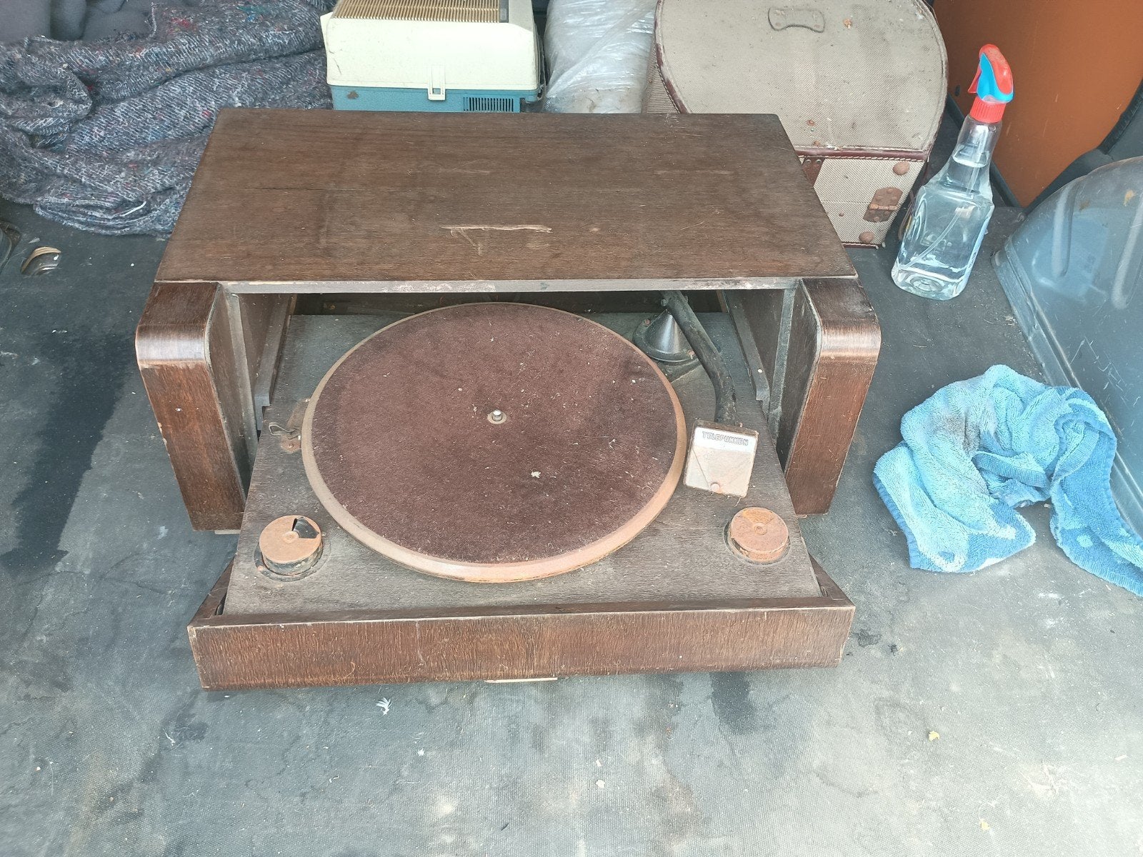 Telefunken platenspeler jaren '30 met oude koptelefoon, Ophalen of Verzenden