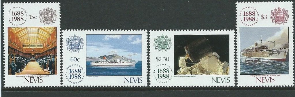 NEVIS. Mi. 501-504.schepen., Postzegels en Munten, Ophalen of Verzenden, Postfris, Midden-Amerika