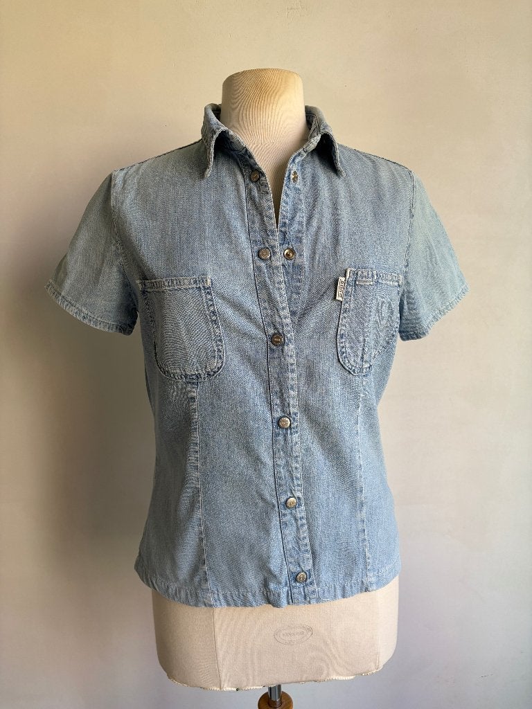 closed denim blouse maat L blauw, Closed, Maat 42/44 (L), Zo goed als nieuw, Verzenden