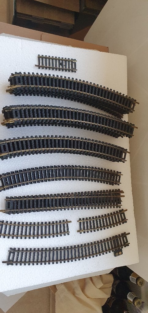 Lot Casadio treinrails + 5 x Rerailer 9 " HO spoor, Overige merken, Gebruikt, Gelijkstroom of Wisselstroom, Rails