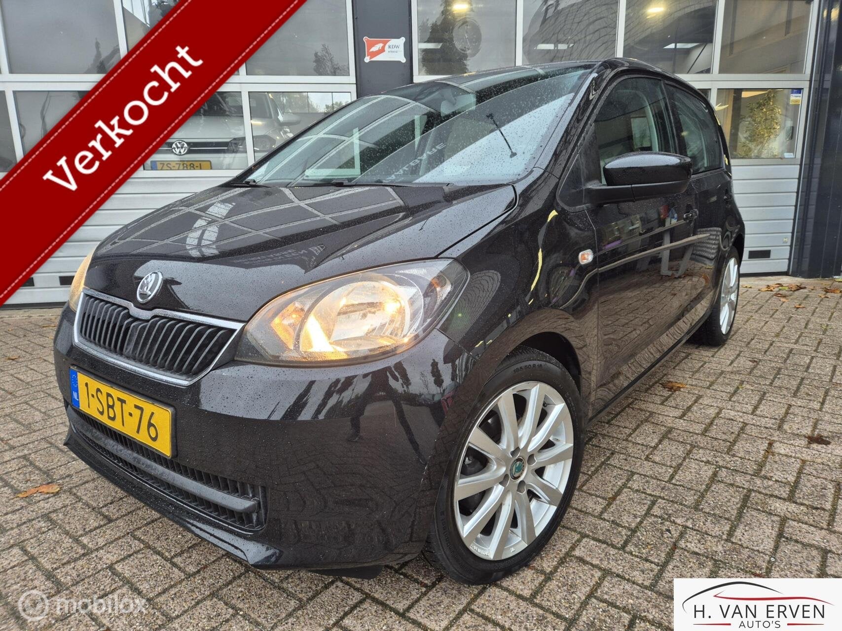 Skoda Citigo 1.0 Sprint 1E EIGENAAR AIRCO CRUISE NAP 16" LMV, Auto's, Voorwielaandrijving, 840 kg, 60 pk, Zwart