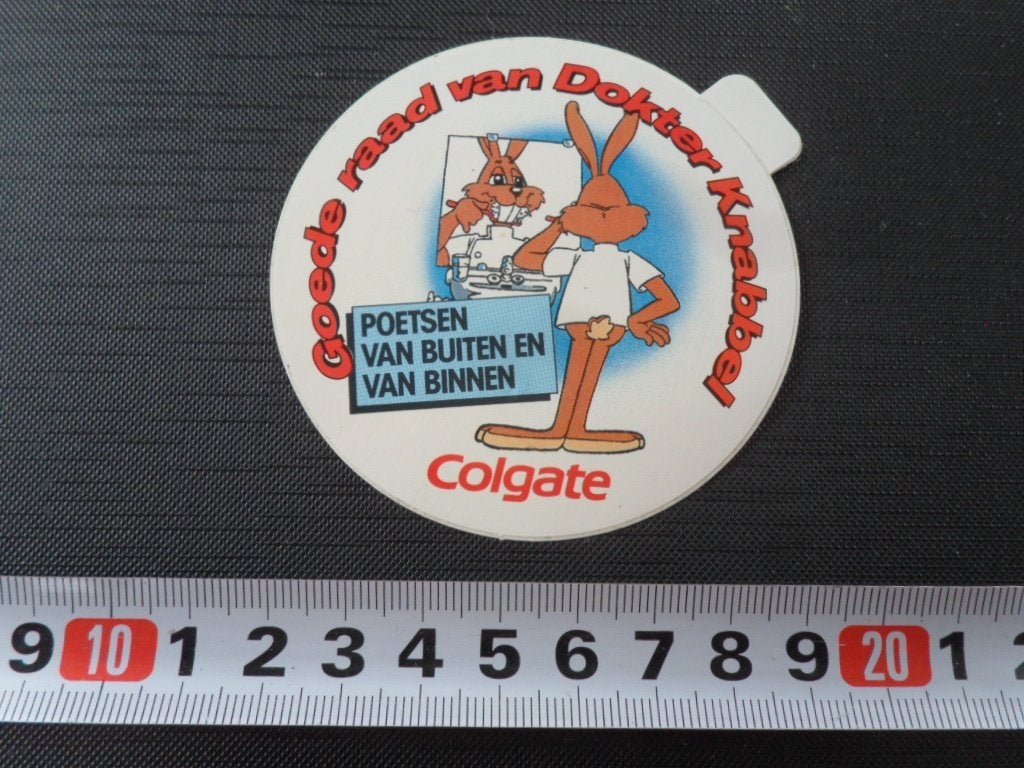 sticker  COLGATE Goede raad van Dokter Knabbel  GV080 *, Ophalen, Zo goed als nieuw