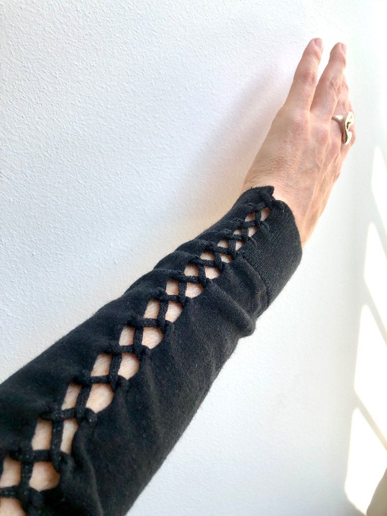 IKKS top in cashmere-zijde blend met veterdetails - new, IKKS, Zwart, Nieuw, Ophalen of Verzenden