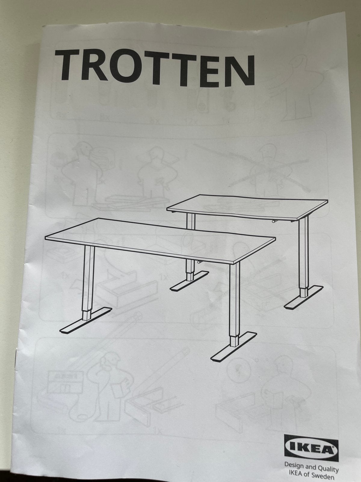 Ikea trotten onderstel zit/sta bureau, Ophalen, Zo goed als nieuw