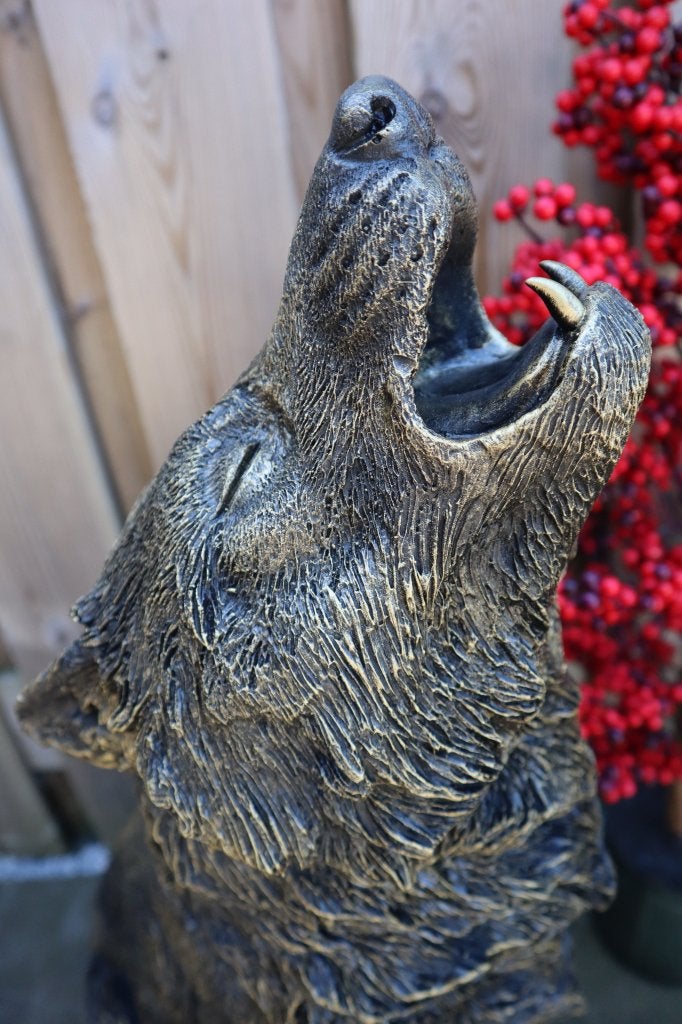 Wolf beeld goud 74 cm | Tuinbeeld & woondecoratie, Tuin en Terras, Dierenbeeld, Kunststof, -, -