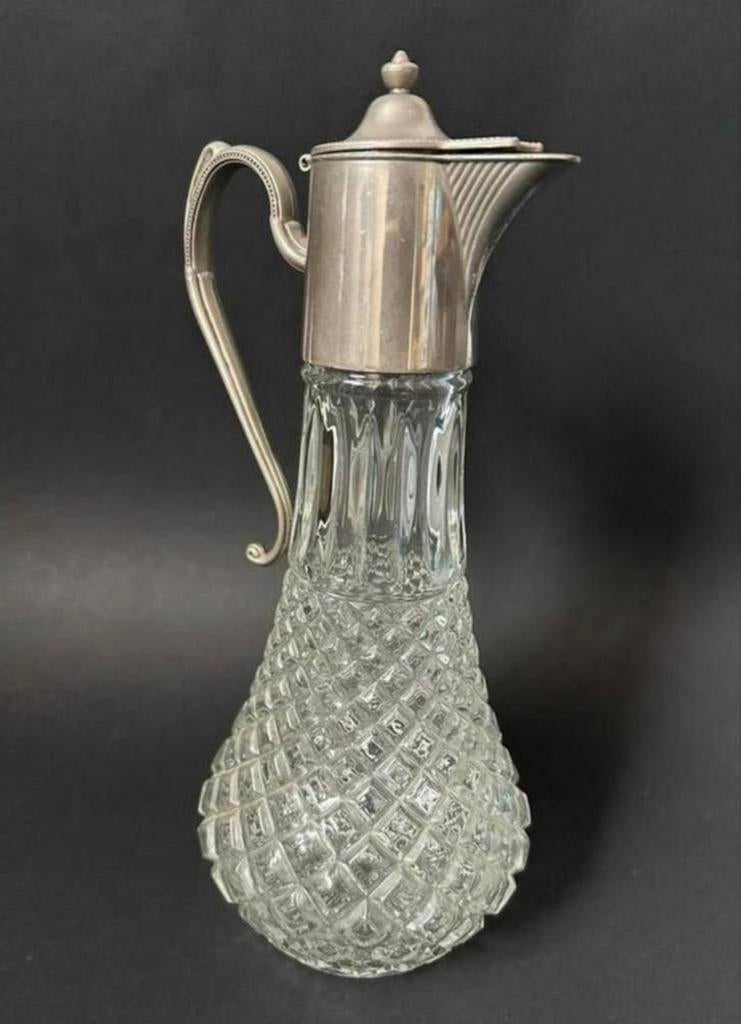 Hoge Engelse Kristallen Karaf, Antiek en Kunst, Antiek | Glas en Kristal, Ophalen of Verzenden